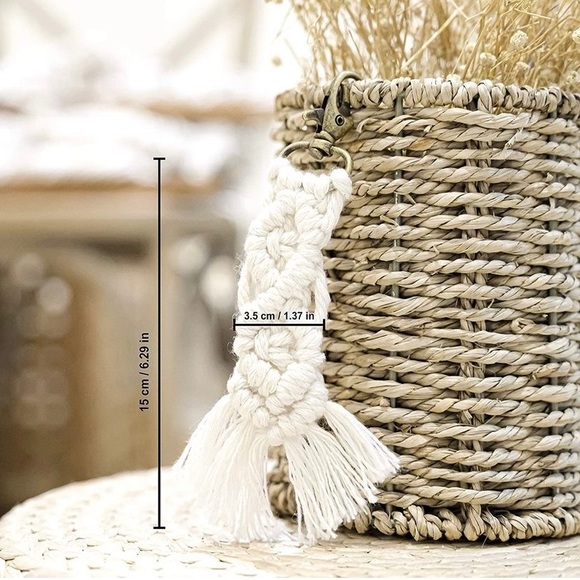 Jade Luxe Macrame 4 Piece Wall Hanging with Gold Moon Phase - Picture 5 of 7